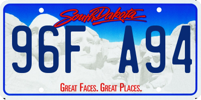 SD license plate 96FA94