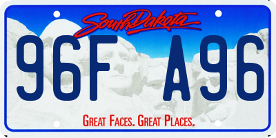 SD license plate 96FA96
