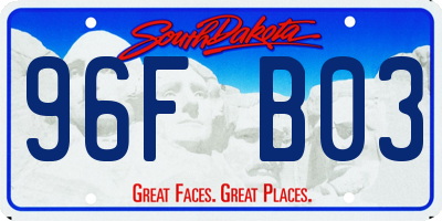 SD license plate 96FB03
