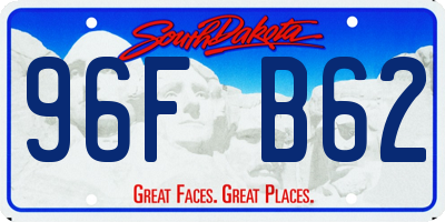 SD license plate 96FB62
