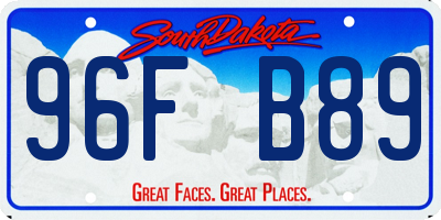 SD license plate 96FB89