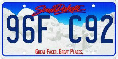 SD license plate 96FC92