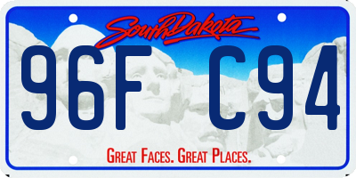SD license plate 96FC94