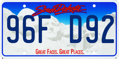SD license plate 96FD92