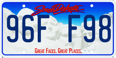 SD license plate 96FF98