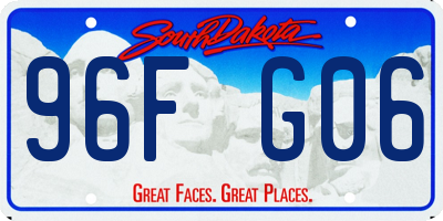 SD license plate 96FG06