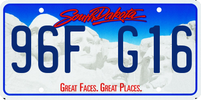 SD license plate 96FG16