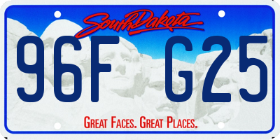 SD license plate 96FG25