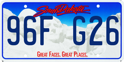 SD license plate 96FG26