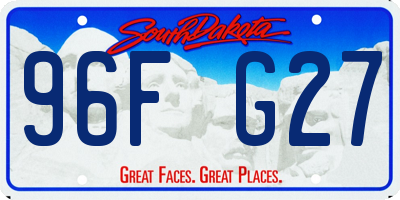 SD license plate 96FG27