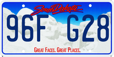 SD license plate 96FG28