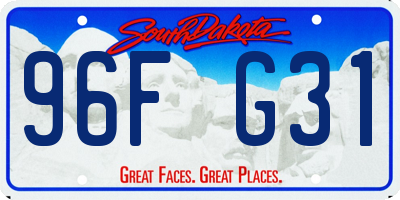 SD license plate 96FG31