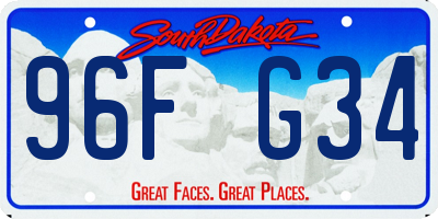 SD license plate 96FG34