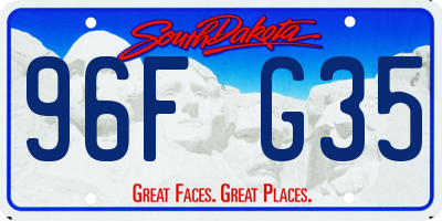 SD license plate 96FG35