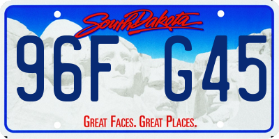 SD license plate 96FG45