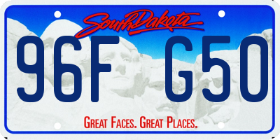 SD license plate 96FG50