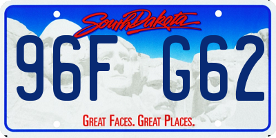 SD license plate 96FG62
