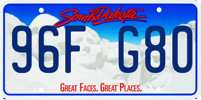 SD license plate 96FG80
