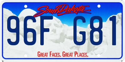 SD license plate 96FG81