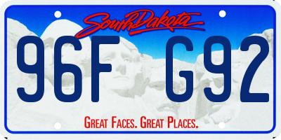 SD license plate 96FG92