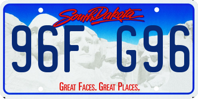 SD license plate 96FG96