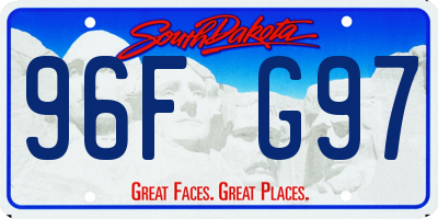 SD license plate 96FG97
