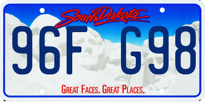 SD license plate 96FG98