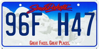 SD license plate 96FH47