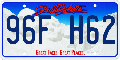 SD license plate 96FH62