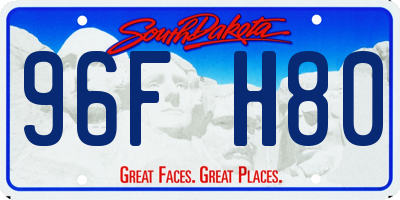 SD license plate 96FH80