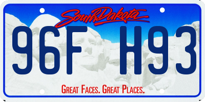 SD license plate 96FH93