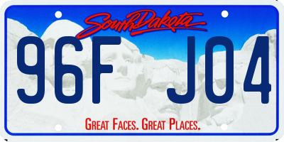 SD license plate 96FJ04