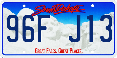 SD license plate 96FJ13
