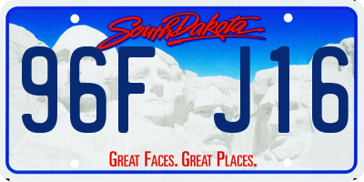 SD license plate 96FJ16