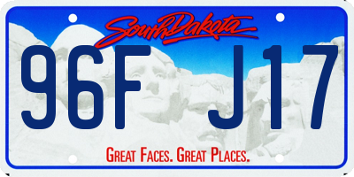 SD license plate 96FJ17