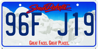 SD license plate 96FJ19