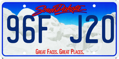 SD license plate 96FJ20