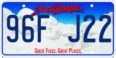 SD license plate 96FJ22