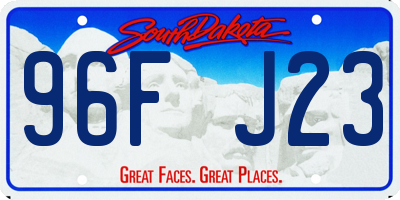 SD license plate 96FJ23