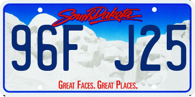 SD license plate 96FJ25