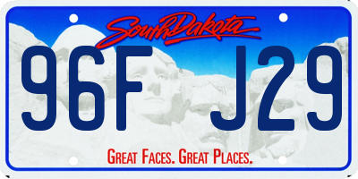 SD license plate 96FJ29