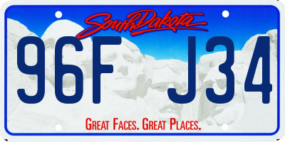 SD license plate 96FJ34