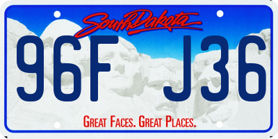 SD license plate 96FJ36