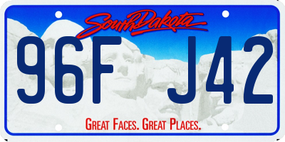 SD license plate 96FJ42