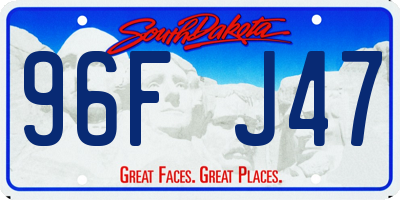 SD license plate 96FJ47