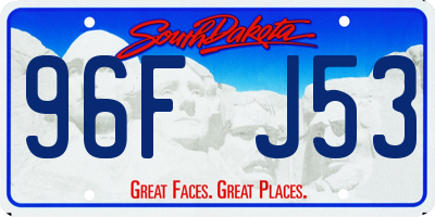 SD license plate 96FJ53