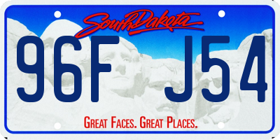 SD license plate 96FJ54