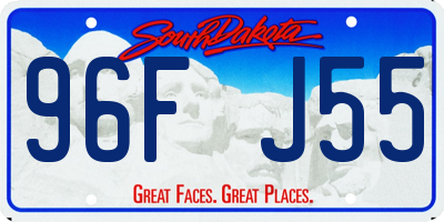 SD license plate 96FJ55