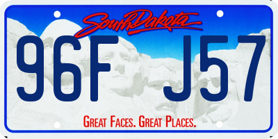 SD license plate 96FJ57