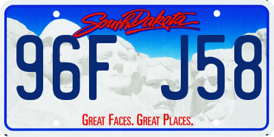 SD license plate 96FJ58